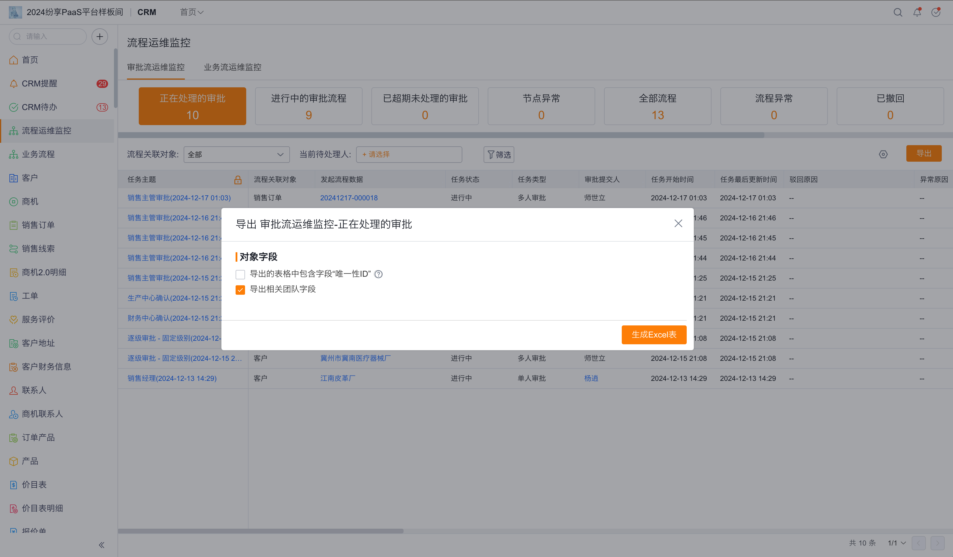 审批流运维分析明细