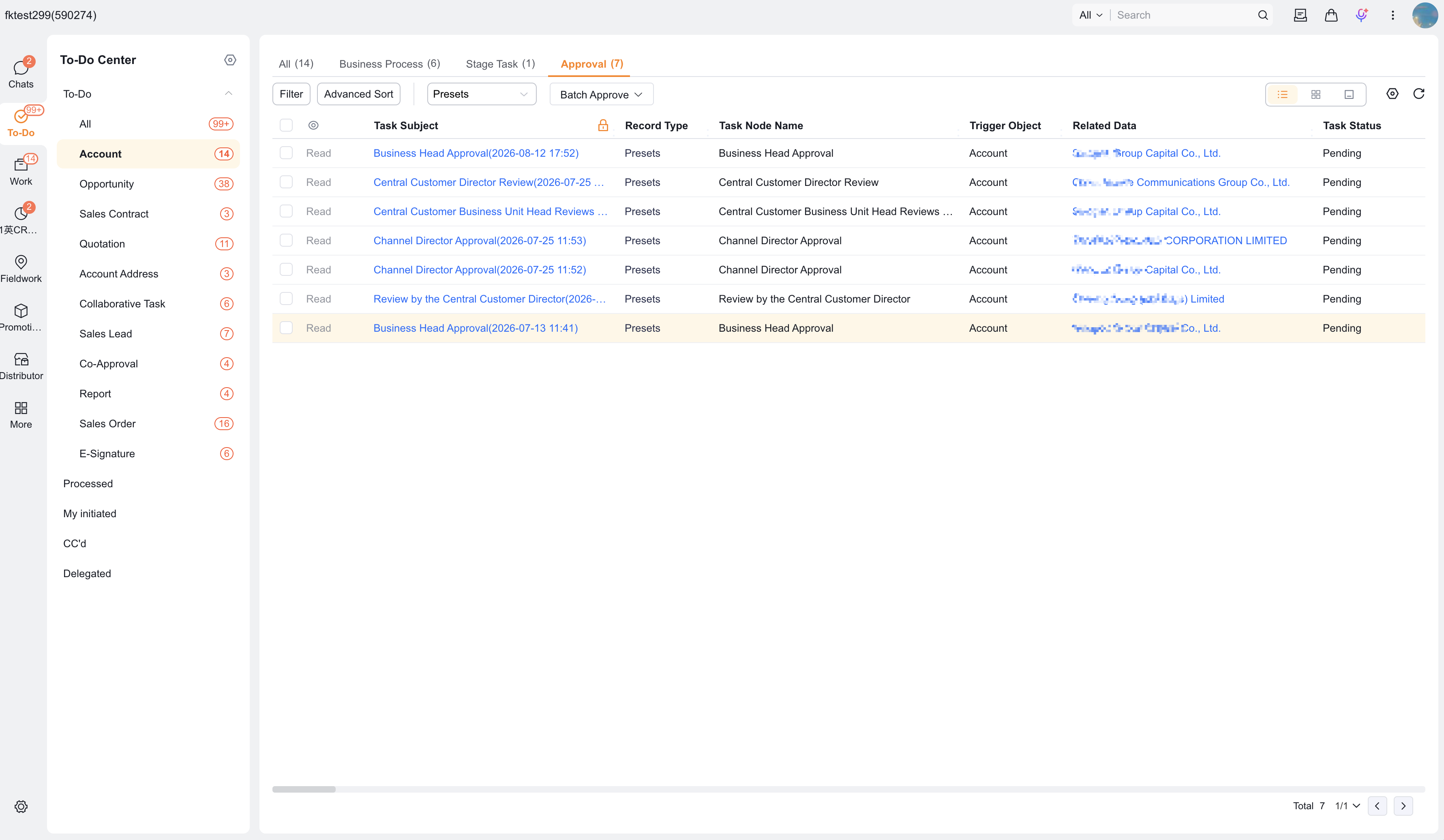 To-Do Center process to-do filters