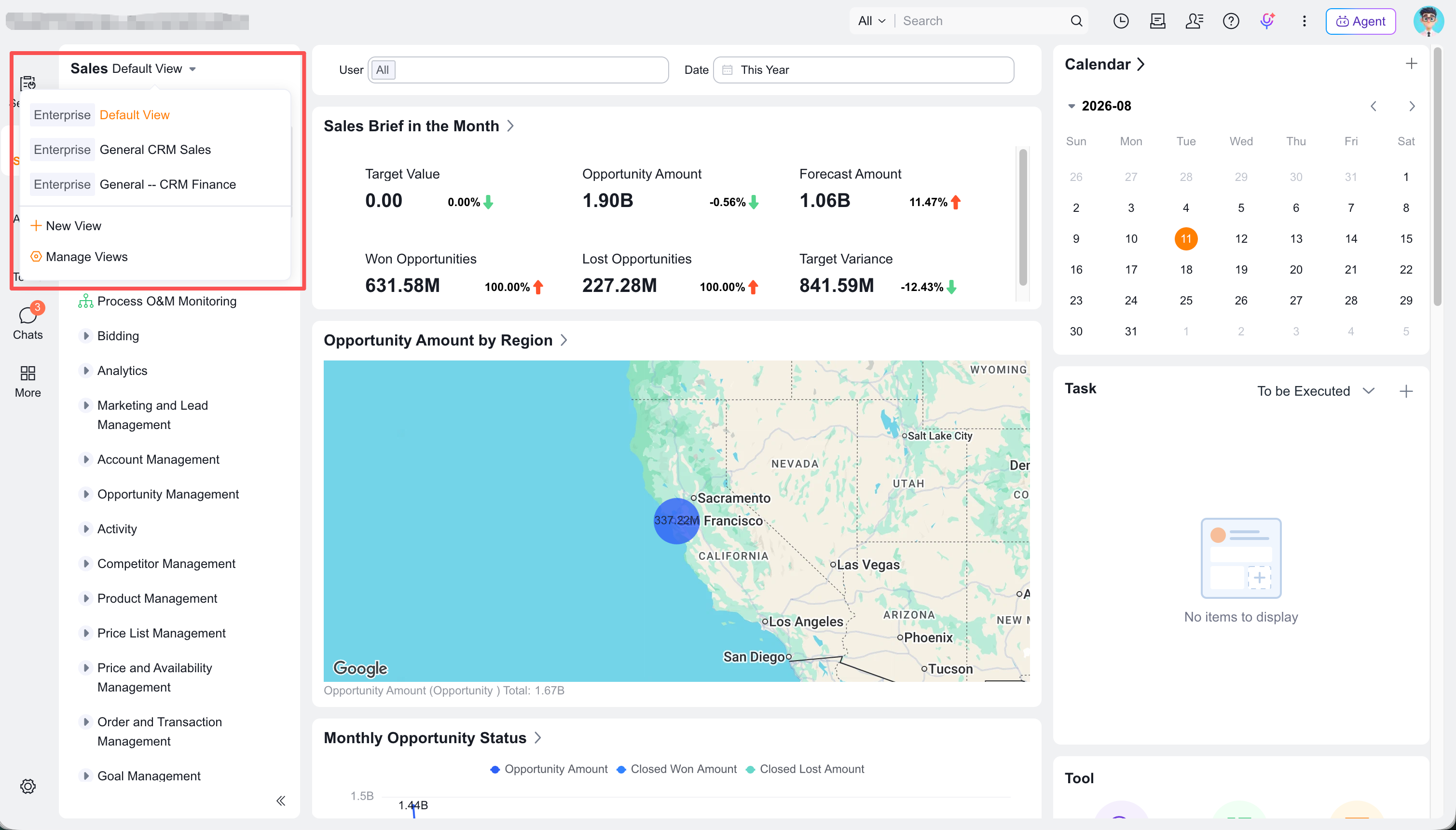 Switch CRM homepages