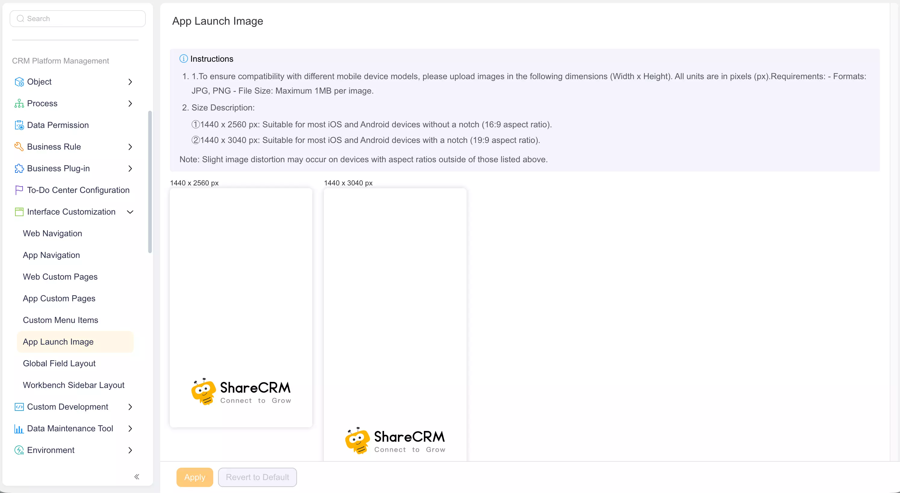 Manage App startup images