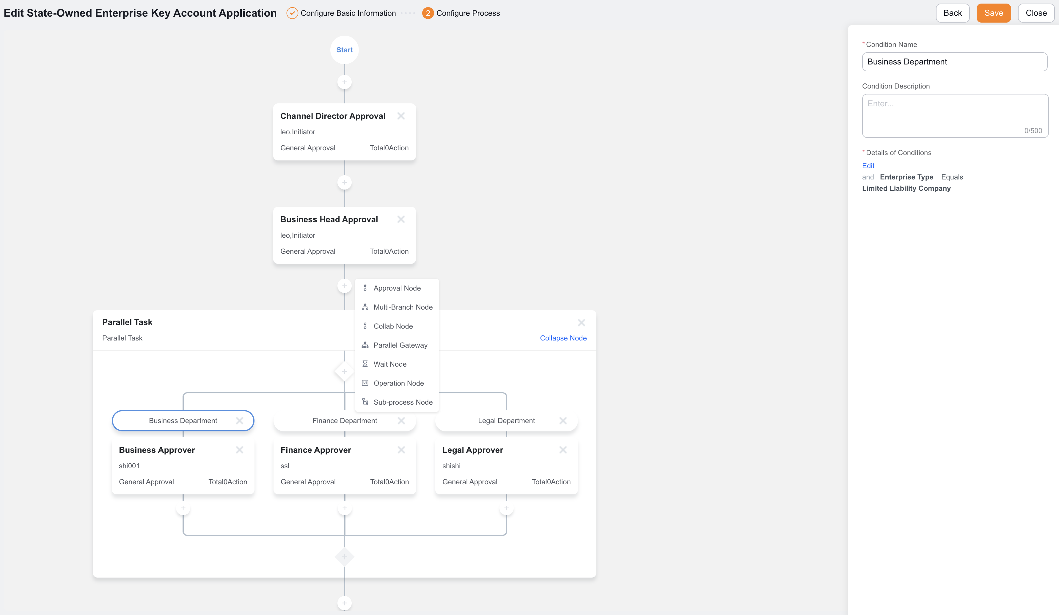 Configure Parallel Gateway