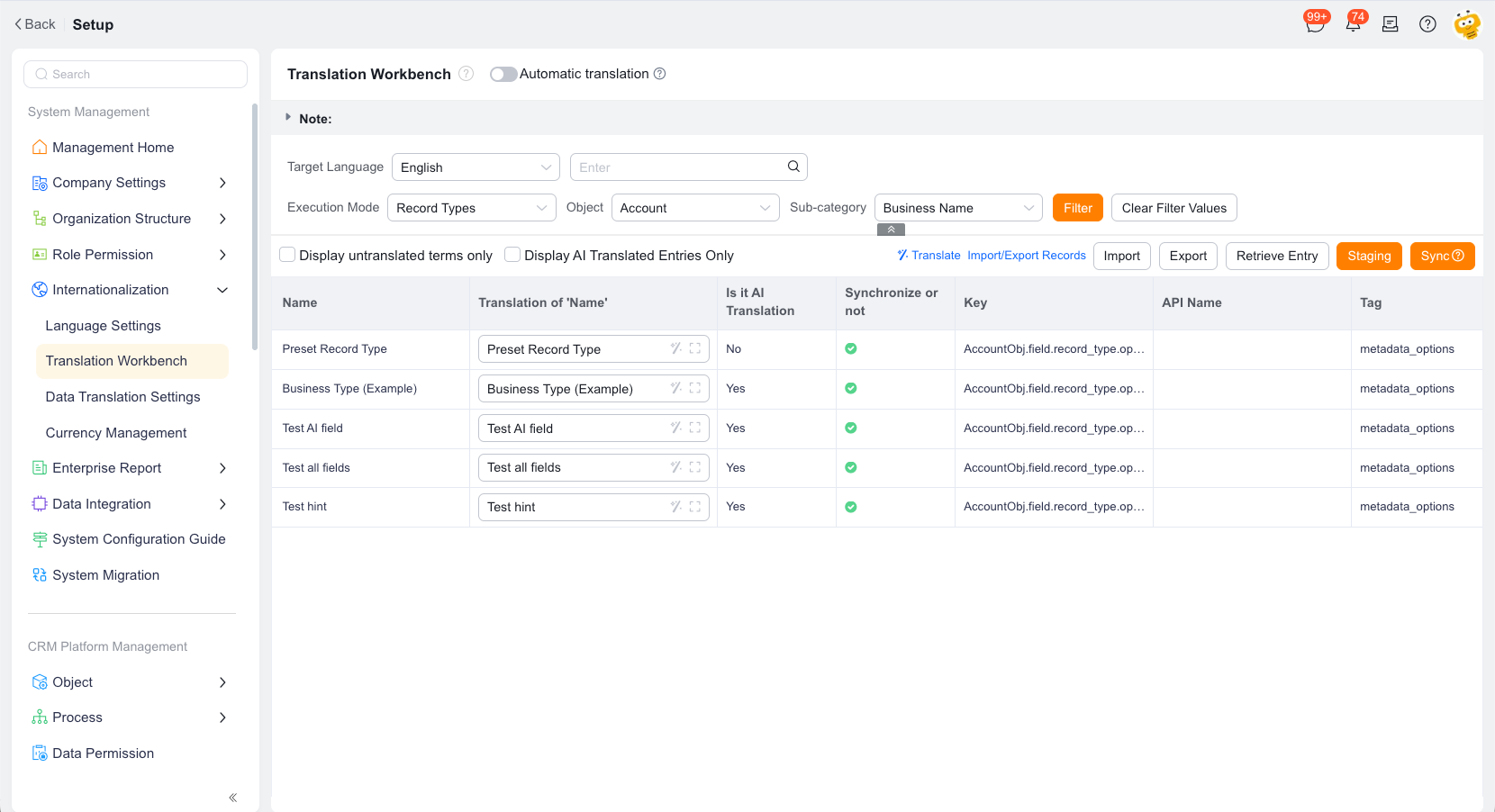 Translation Workbench