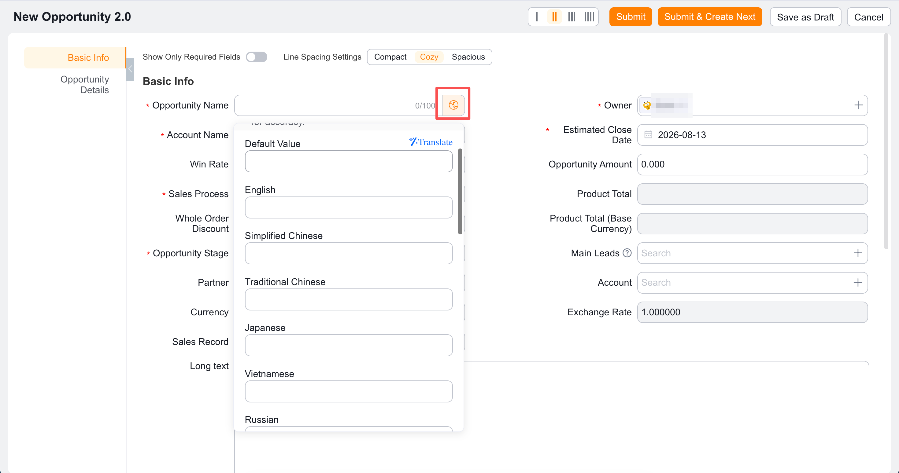 Maintain multilingual business-data values