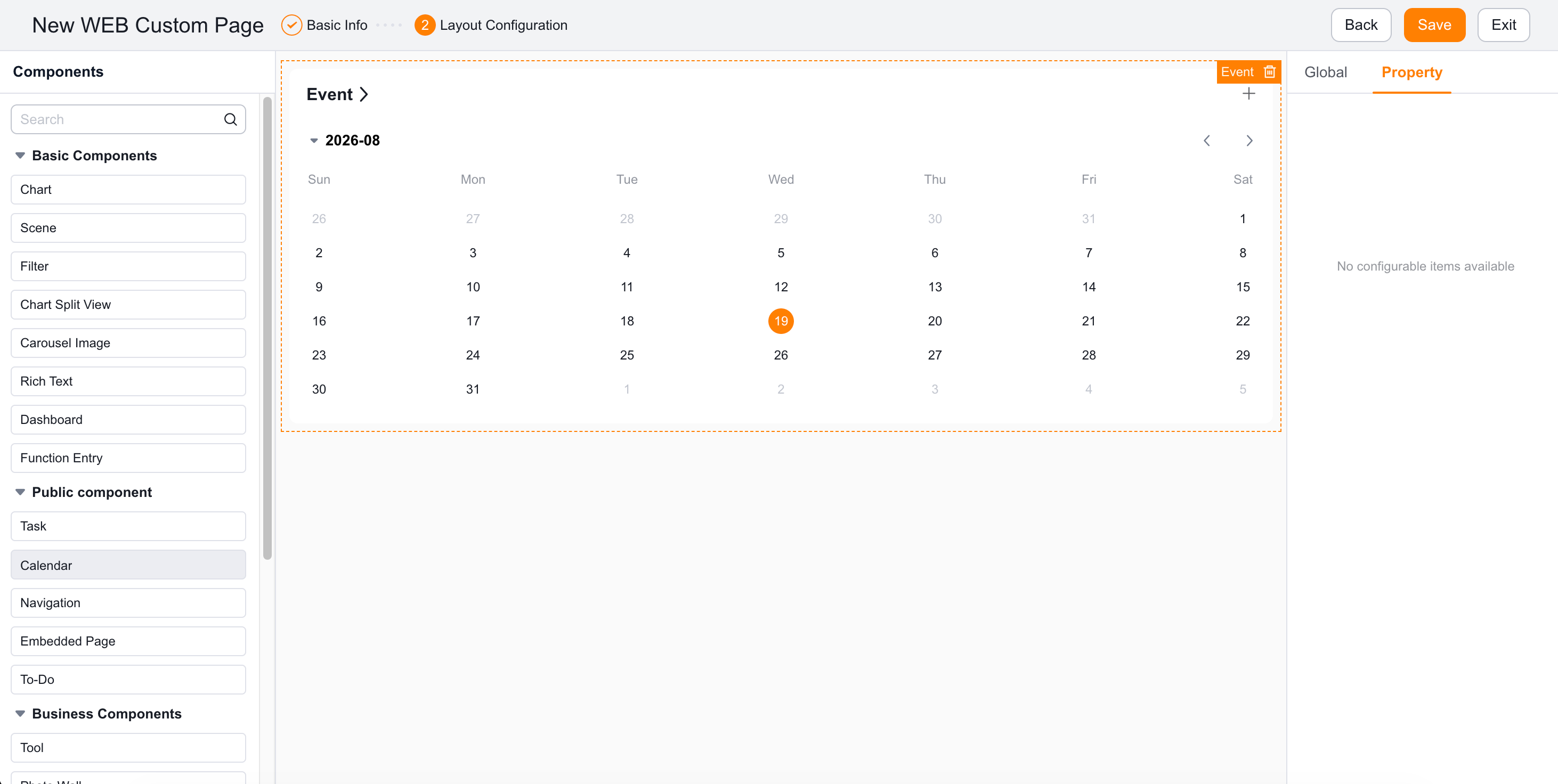 Configure a Web custom page