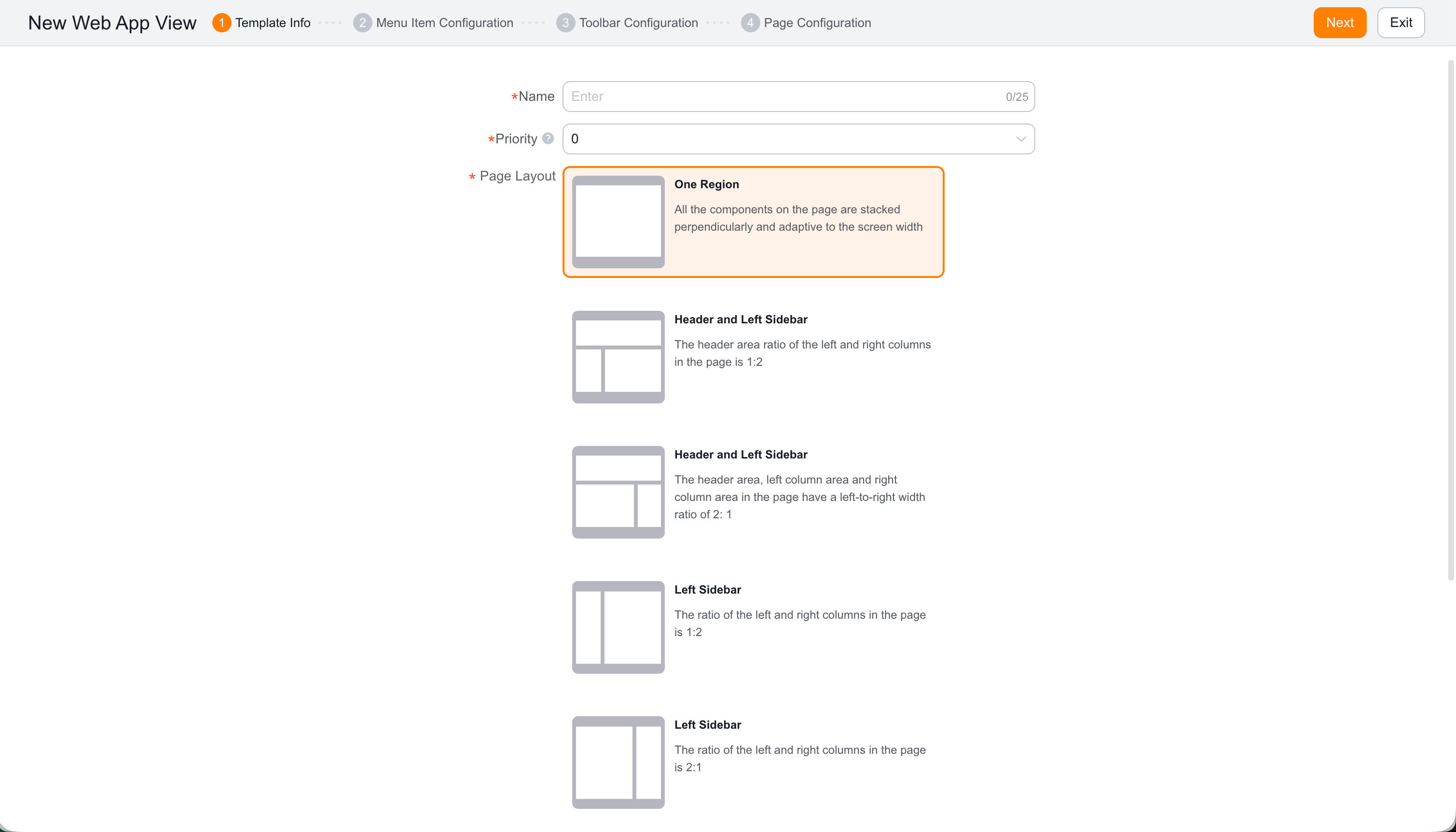Configure a personal Web application view