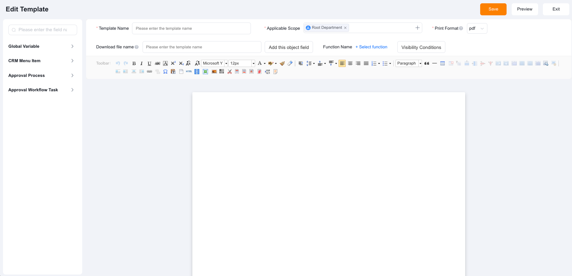 PDF editor interface