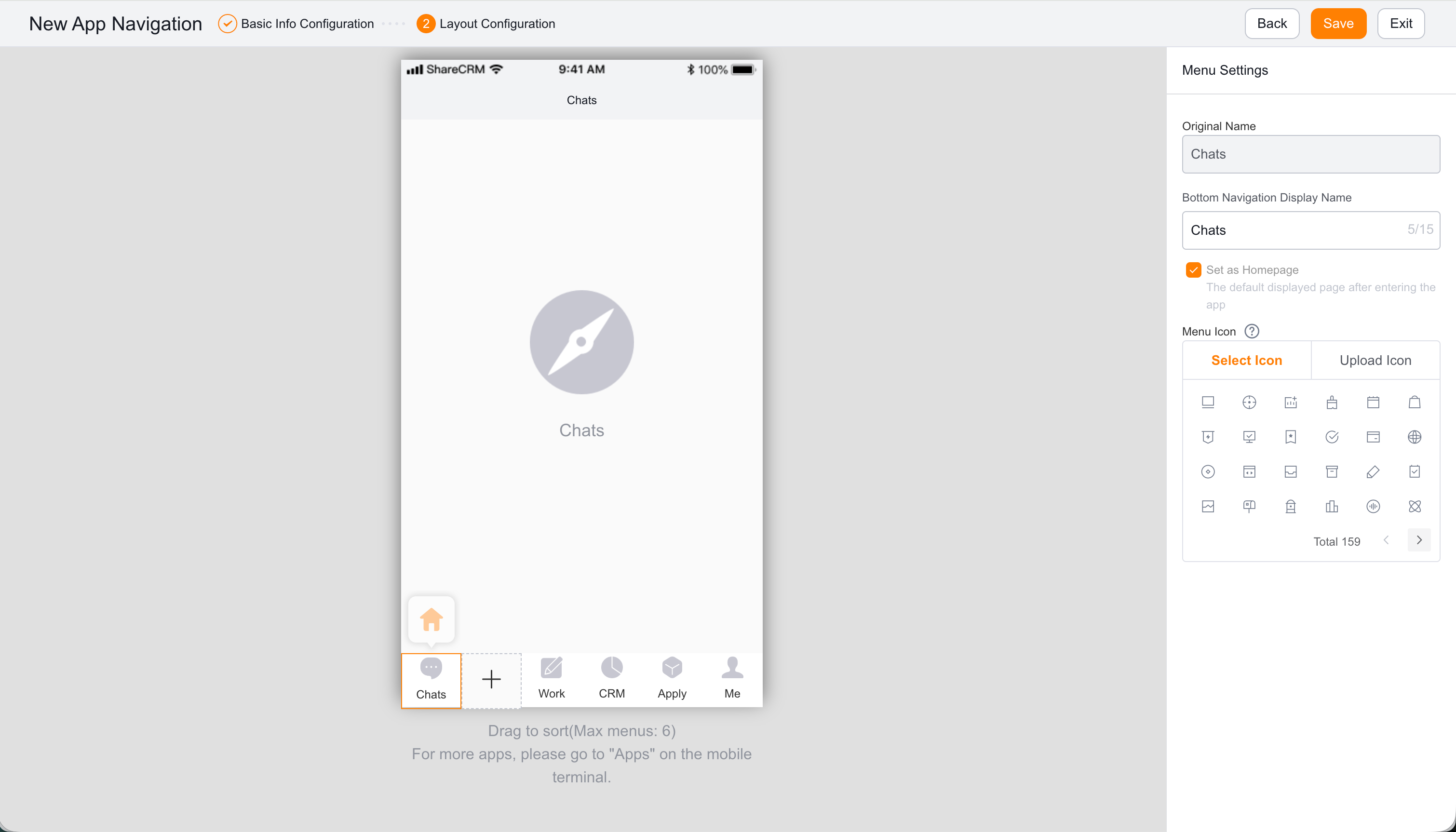 Configure bottom navigation