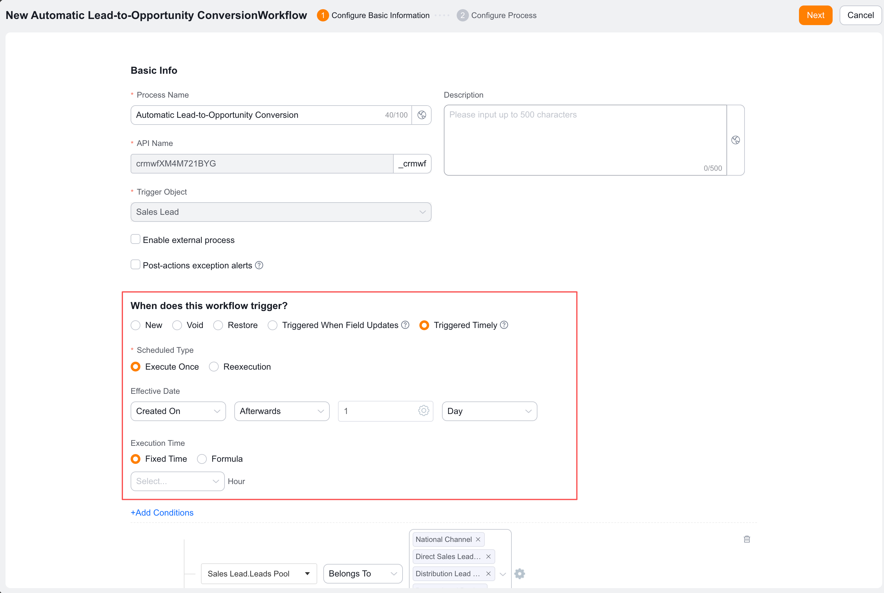 One-time scheduled Workflow Trigger