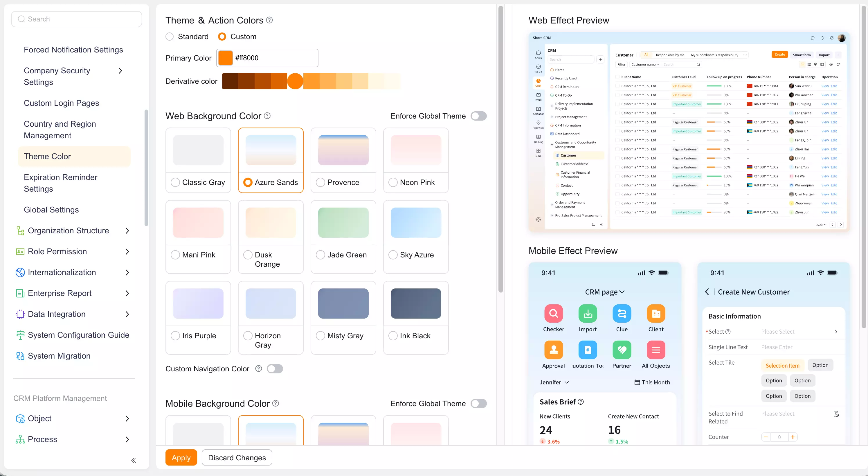 Enterprise Theme Color