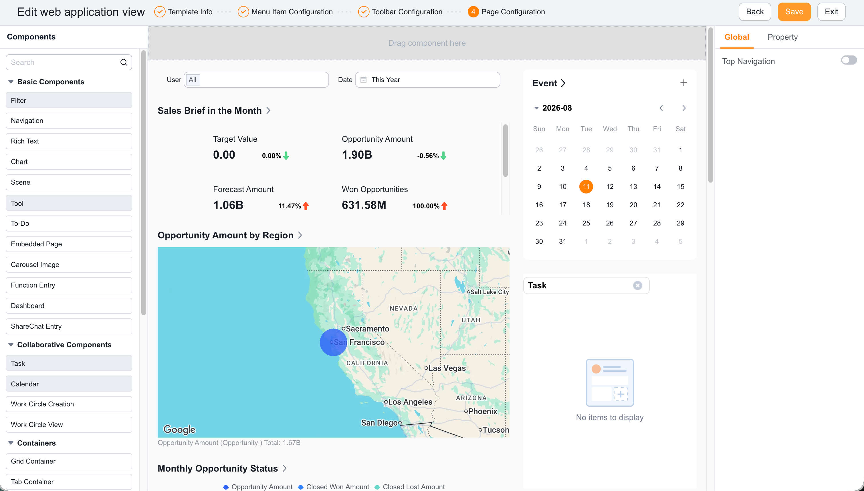 Configure the Web view