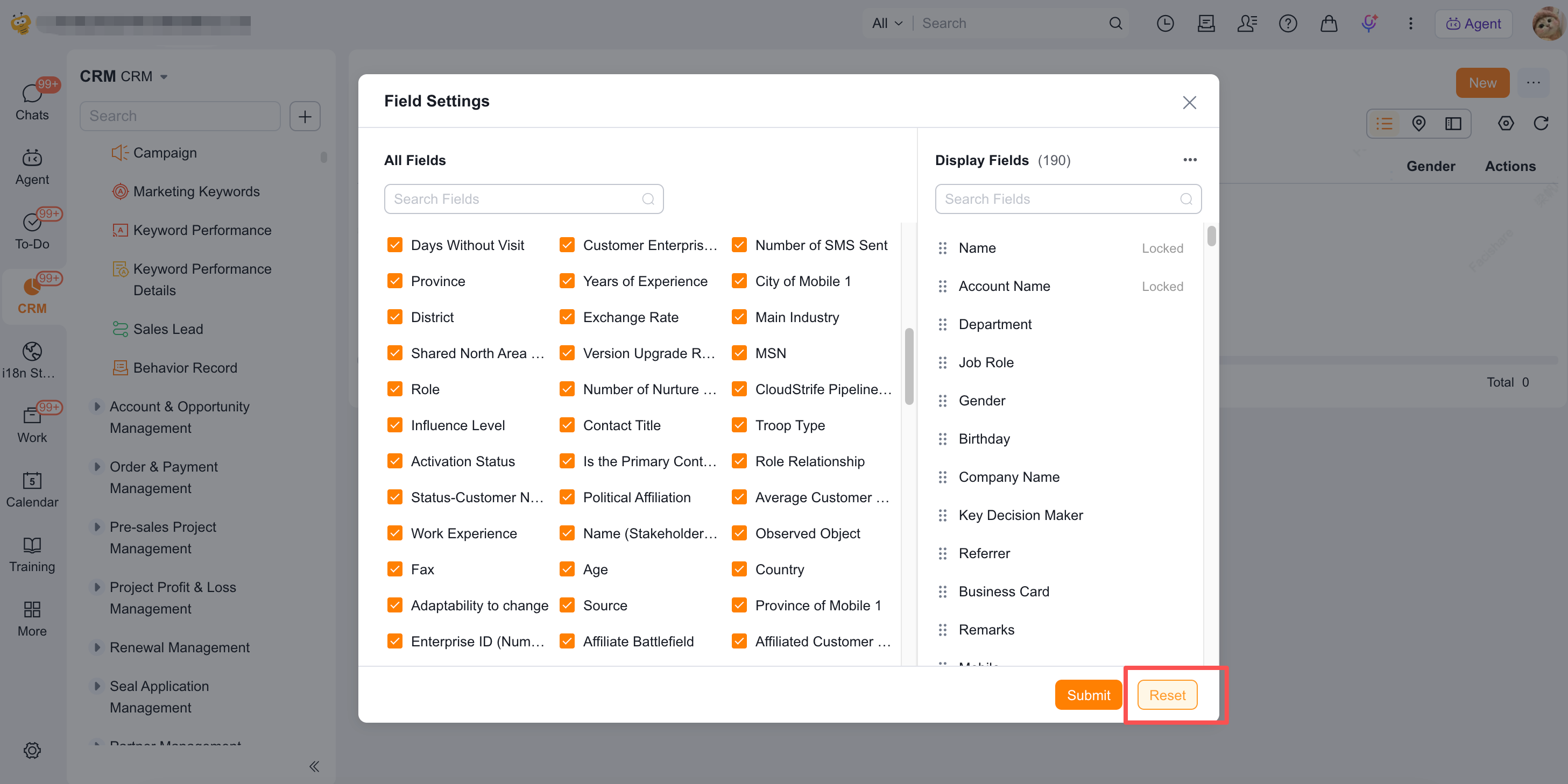 Restore system defaults in scenario management