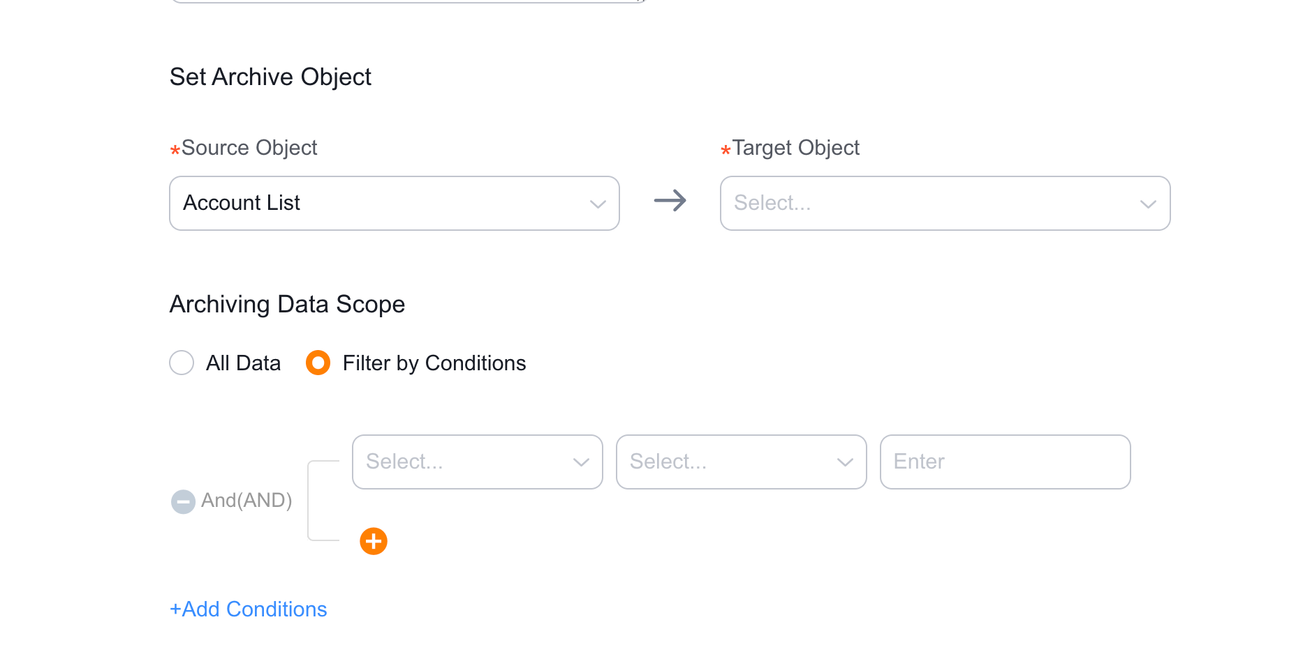 Set archiving scope