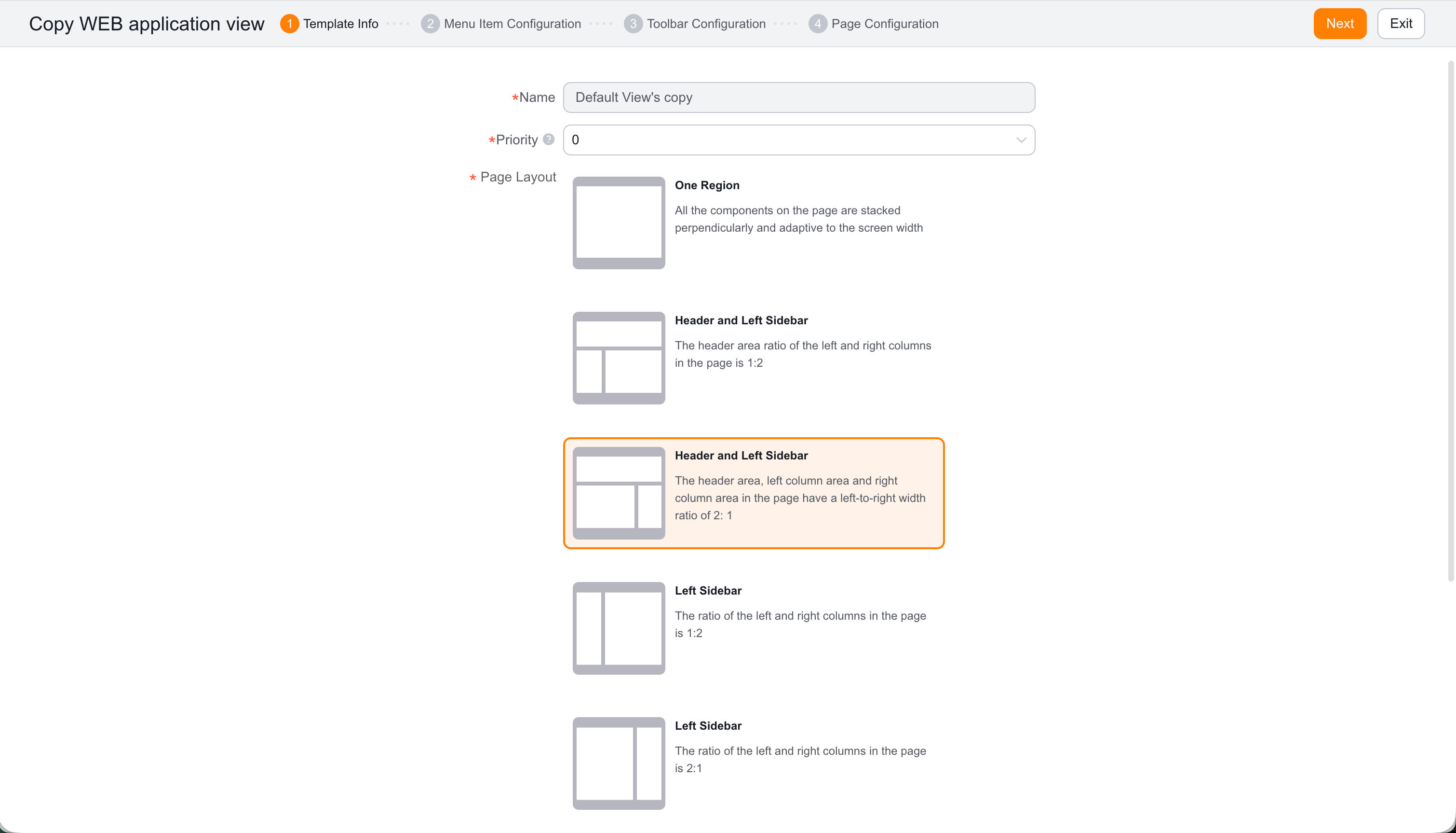 Copy and create a personal application view