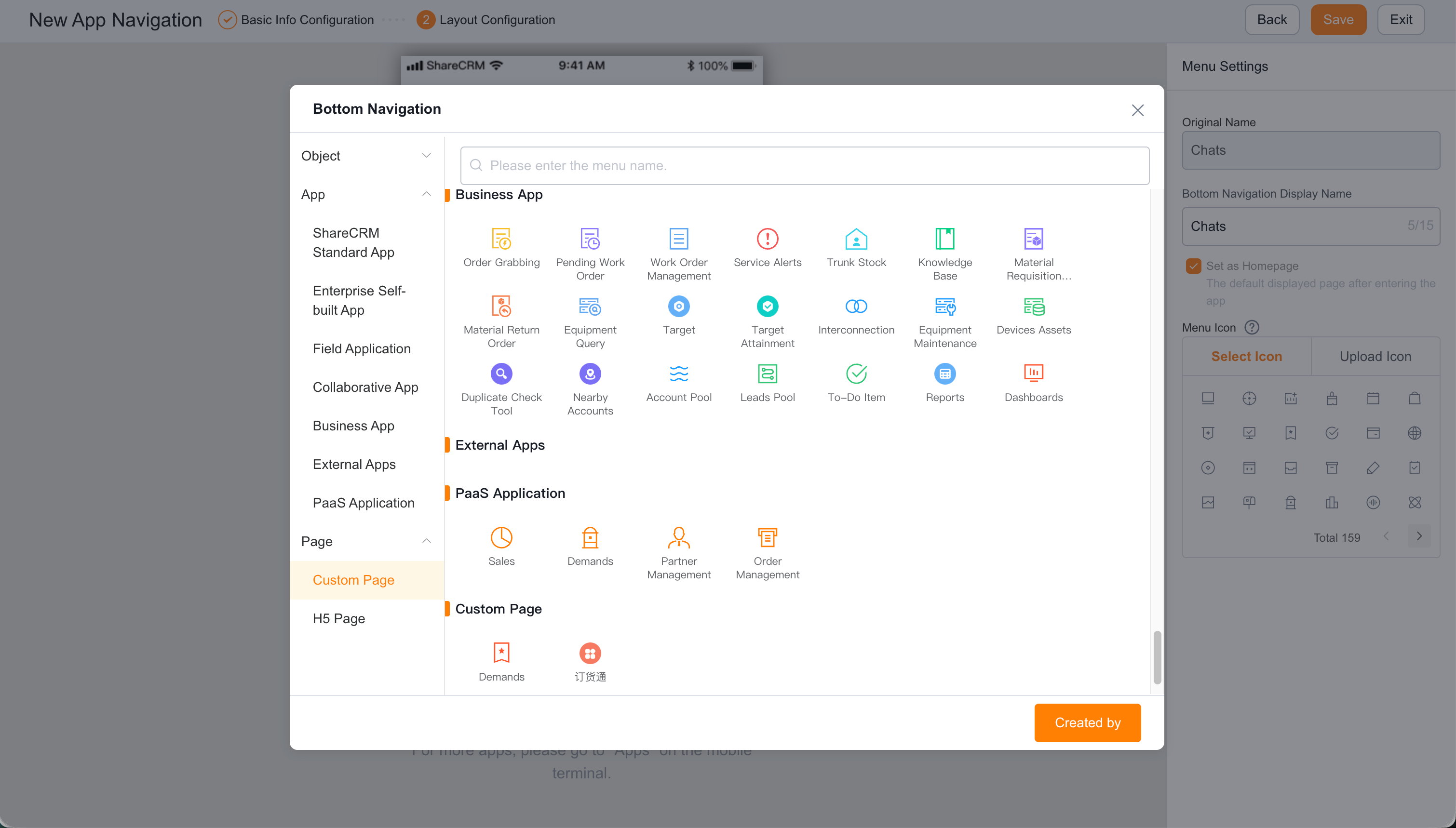 Bottom-navigation selector