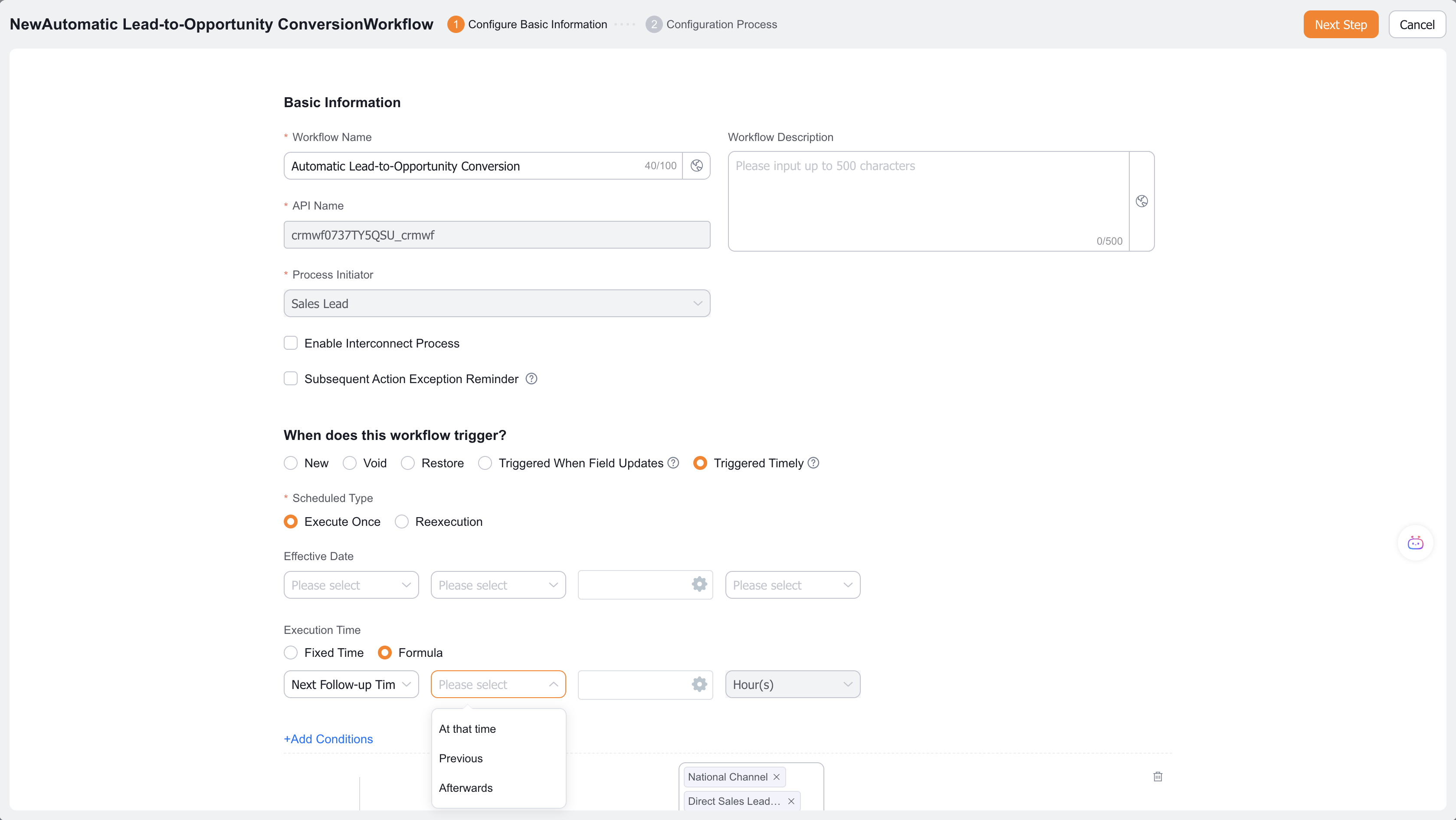 Workflow formula Execution Time