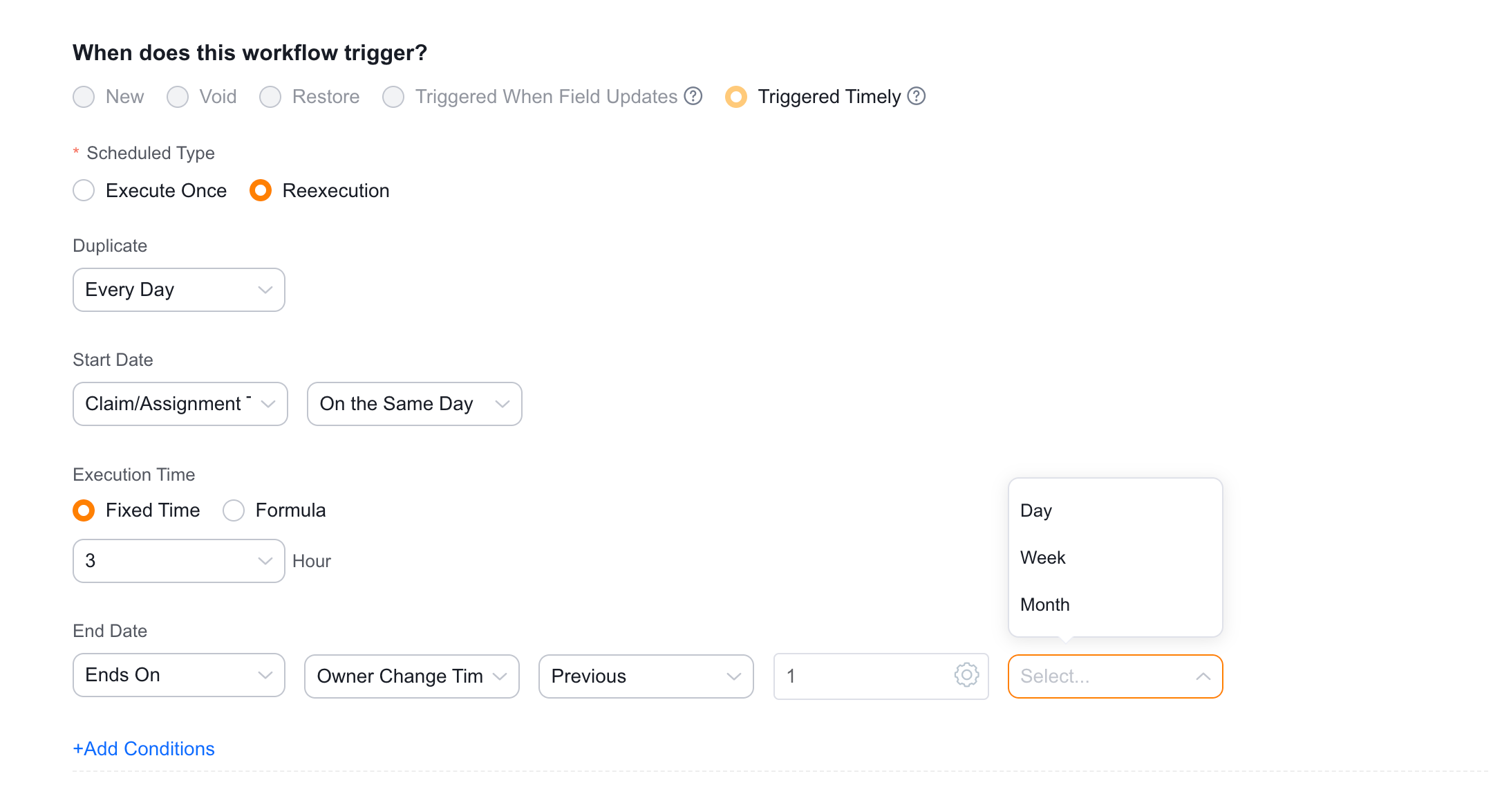 Recurring Workflow Start Time