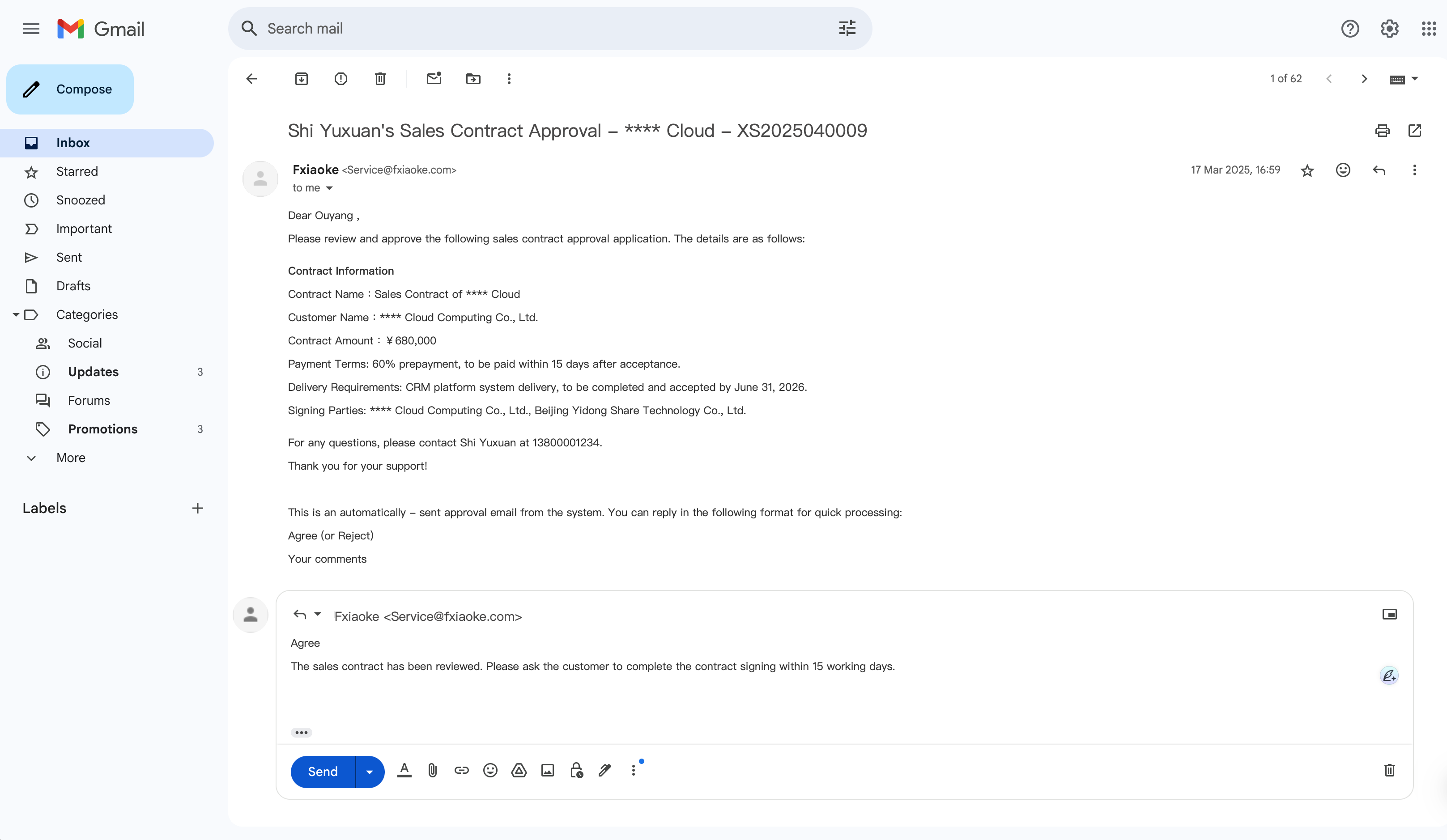 Handle approval by email