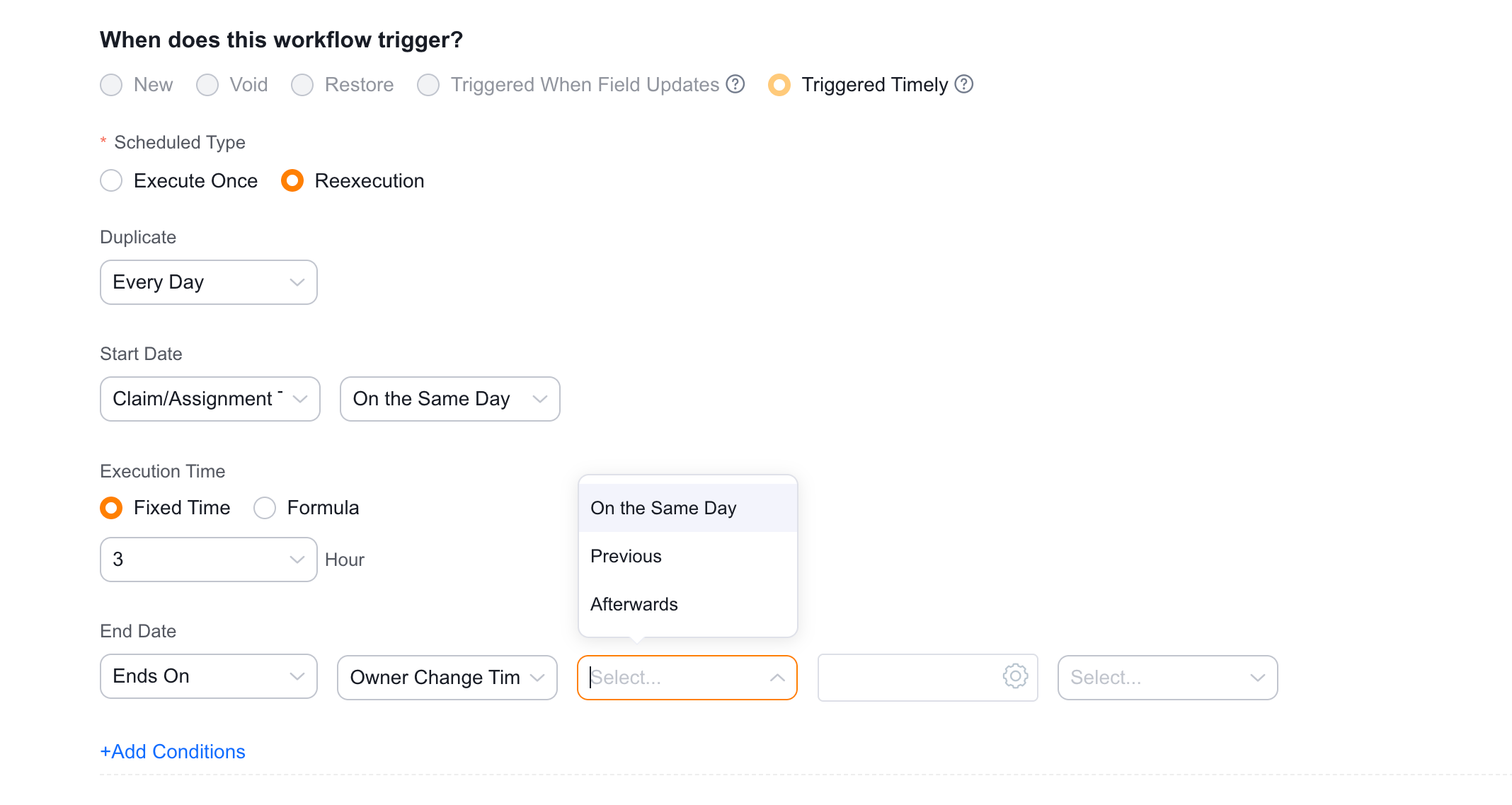 Recurring Workflow End Date