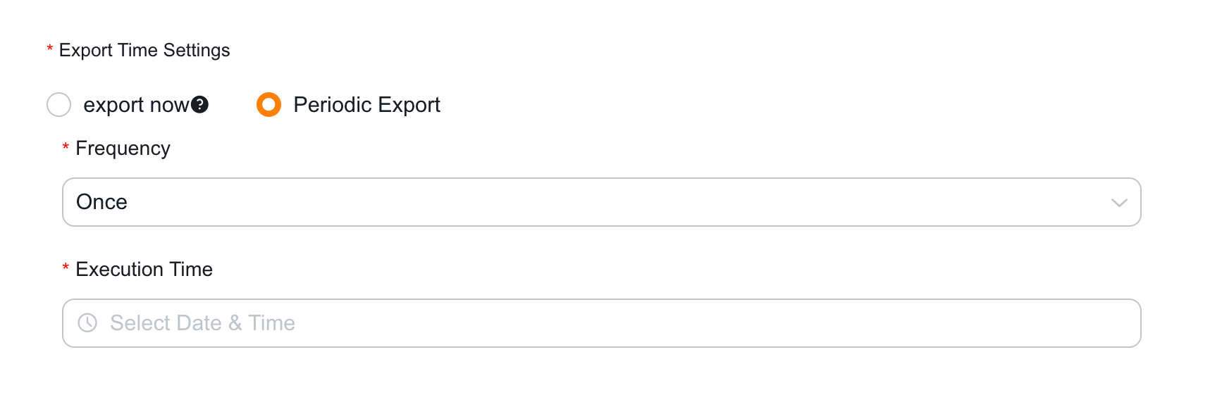 Set scheduled export frequency